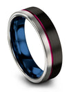 Woman&#39;s Black Wedding Ring Tungsten Black Tungsten Engagement Woman&#39;s Bands - Charming Jewelers