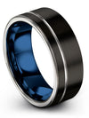 Black Grey Woman&#39;s Wedding Ring Guys Engagement Bands Tungsten Son Rings - Charming Jewelers