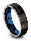 Ladies 6mm Rings Ring Black Tungsten Carbide Plain Black Ring for Men Matching - Charming Jewelers