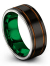 8mm Copper Line Promise Ring Mens Personalized Female Band Tungsten Customize - Charming Jewelers