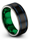 Guy Wedding Set 8mm Tungsten Carbide Wedding Ring Jewelry Set Black Ring Promise - Charming Jewelers