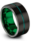 10mm Men&#39;s Wedding Ring Black Tungsten Jewelry Handmade Male Rings Black - Charming Jewelers