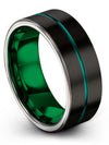 Mens Black Metal Wedding Ring Wedding Band Set for Boyfriend and Her Tungsten - Charming Jewelers