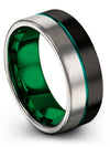 Solid Black Wedding Band for Lady Black Tungsten Bands Black Couples Band - Charming Jewelers