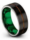 Guys Plain Wedding Ring Girlfriend and Fiance Ring Tungsten Nephew Black Band - Charming Jewelers