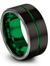 Black for Womans Tungsten Fathers Day Rings Ladies Black and Green Rings - Charming Jewelers