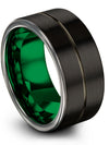 Male Gunmetal Line Wedding Band Wedding Rings Tungsten Carbide 10mm Woman&#39;s - Charming Jewelers