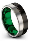 Matte Black Man Wedding Band Mens Black Tungsten Promise Rings for Boyfriend - Charming Jewelers