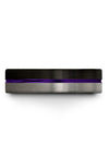 Black Wedding Band for Girlfriend and Husband Tungsten Bands Black Purple Black - Charming Jewelers