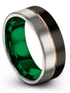 Brushed Tungsten Promise Band Guys Tungsten Carbide Wedding Bands Black - Charming Jewelers