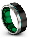 8mm Wedding Rings Tungsten Woman&#39;s Band Black Engagement Mens Ring Set Fiance - Charming Jewelers