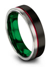 Weddings Rings for Husband Tungsten Groove Ring Black