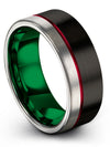 Lady Black Metal Wedding Bands Wife and Girlfriend Tungsten Wedding Band Sets - Charming Jewelers