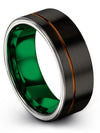 Solid Black Wedding Bands Tungsten Bands for Woman I Love You Black Unique Ring - Charming Jewelers