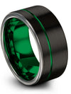 Tungsten Carbide Anniversary Band Sets Her and Boyfriend Dainty Wedding Rings - Charming Jewelers