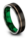 Wedding Set Bands for Male Black Rings Tungsten Band for Lady Black Plated - Charming Jewelers