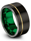 Metal Wedding Bands 10mm Tungsten Dad Black Bands Unique Engagement Bands - Charming Jewelers