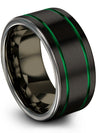Black Men Tungsten Wedding Bands Tungsten Wedding Rings Set Custom Promise Ring - Charming Jewelers