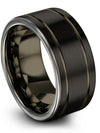 Boyfriend and Her Wedding Rings Sets Black Tungsten Anniversary Ring Black - Charming Jewelers