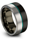 Simple Wedding Jewelry Tungsten Ring Matte Lady Engagement Woman Sets Black - Charming Jewelers