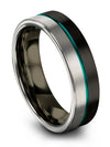 Anniversary Wedding Ring Tungsten Carbide Band for Woman 6mm Hippy Rings Black - Charming Jewelers