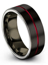 Wedding Bands Man and Mens Tungsten Couples Band Black Finger Bands for Woman - Charming Jewelers