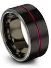 Black Wedding Jewelry 10mm Mens Tungsten Carbide Bands 10mm 6th - Sugar - Charming Jewelers