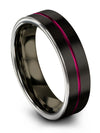 Black Her and Him Wedding Ring Tungsten Carbide Wedding Band 6mm Boyfriend - Charming Jewelers