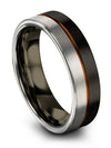Black Wedding Rings Sets Her and Her Tungsten Bands Black Plain Rings Gifts - Charming Jewelers