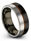 Black Copper Mens Promise Ring Tungsten Wedding Bands Set for His and Husband - Charming Jewelers