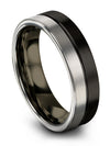 Guys Wedding Ring Flat Black Tungsten Jewelry Simple Promise Band for Him - Charming Jewelers