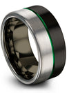 Black Wedding Rings Set for Woman Tungsten Bands for Couples Minimalist Ring - Charming Jewelers