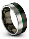 Pure Black Rings for Guys Wedding Band Female Tungsten Carbide Wedding Rings - Charming Jewelers