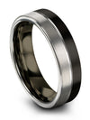 Men Wedding Band Tungsten Black and Grey Lady Tungsten Bands 6mm Black Men - Charming Jewelers
