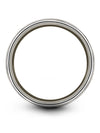 Black Wedding Bands 8mm Tungsten Carbide Bands Brushed Plain Matching Couple - Charming Jewelers