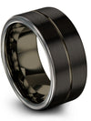 Husband and Her Anniversary Band Sets Tungsten Engraved Tungsten Carbide Band - Charming Jewelers