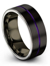 Black Unique Guy Wedding Ring Tungsten Ring for Female Engraved Customized - Charming Jewelers