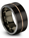 Wedding Band Flat Special Edition Tungsten Bands Woman&#39;s Tungsten Ring Black - Charming Jewelers