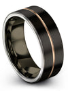 Anniversary Band for Guys Tungsten Black Tungsten Rings for Man Custom Engraved - Charming Jewelers