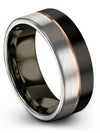 8mm Ladies Wedding Bands Tungsten Woman&#39;s Rings Simple Black Jewelry Set 8mm - Charming Jewelers