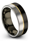 Tungsten Carbide Anniversary Band Black Tungsten Rings Ring Promise Band - Charming Jewelers