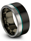 Black Plated Bands Set Black Wedding Band Tungsten Black Jewlery Band His Gifts - Charming Jewelers