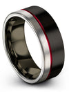 Male Black Rings Wedding Band Tungsten Ring Natural Finish Flat Engagement Guys - Charming Jewelers