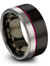 Wedding Band Sets for His and Fiance Tungsten Ring for Wife Black Couples Bands - Charming Jewelers