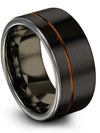 Wedding Bands for Fiance and Wife Black Tungsten His and Husband Wedding Ring - Charming Jewelers