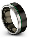 Men&#39;s Wedding Band Wedding Bands Black Tungsten Carbide 8mm Plain Black Bands - Charming Jewelers