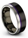 Black Plated Guy Wedding Bands Perfect Tungsten Band Matching Black Band - Charming Jewelers