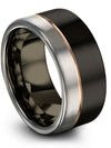 Black Wedding Rings Husband and His Tungsten Rings Wedding Jewelry Men&#39;s - Charming Jewelers