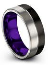 Set Wedding Ring Tungsten Band Black Solid Black Band for Ladies Bands Sets - Charming Jewelers