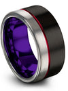 Guy Plain Black Ring Tungsten Bands for Woman and Womans